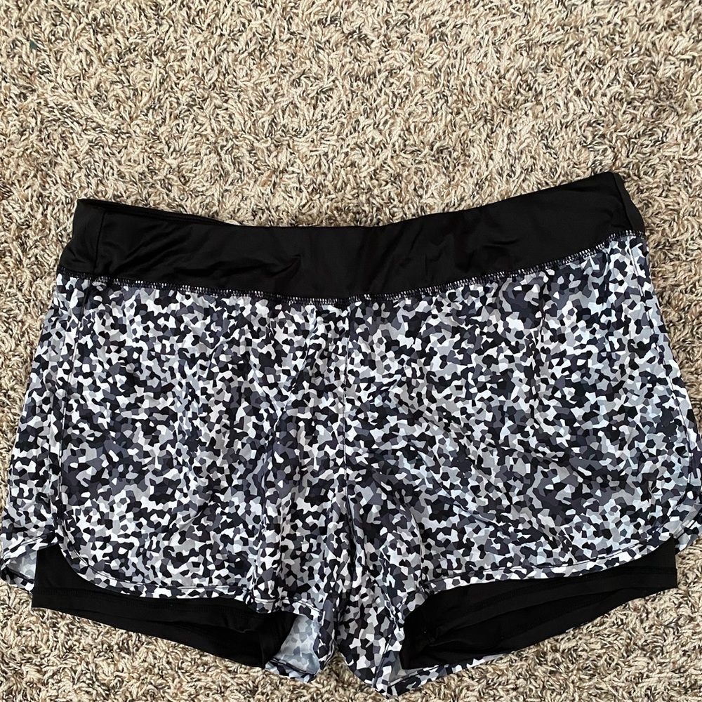 Black and white athletic shorts